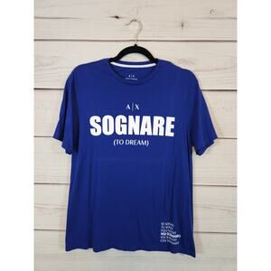 A/X Armani Exchange Mens Short Sleeve Crew Neck T-Shirt Blue Size S‎ 100% Cotton